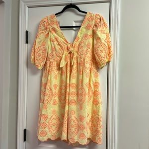 Lilly Pulitzer Sarafina short sleeve yellow gingham seersucker dress size 6